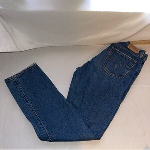 Levis 501 Jeans Size 29 X 32 Straight Leg Button Fly Blue Distressed